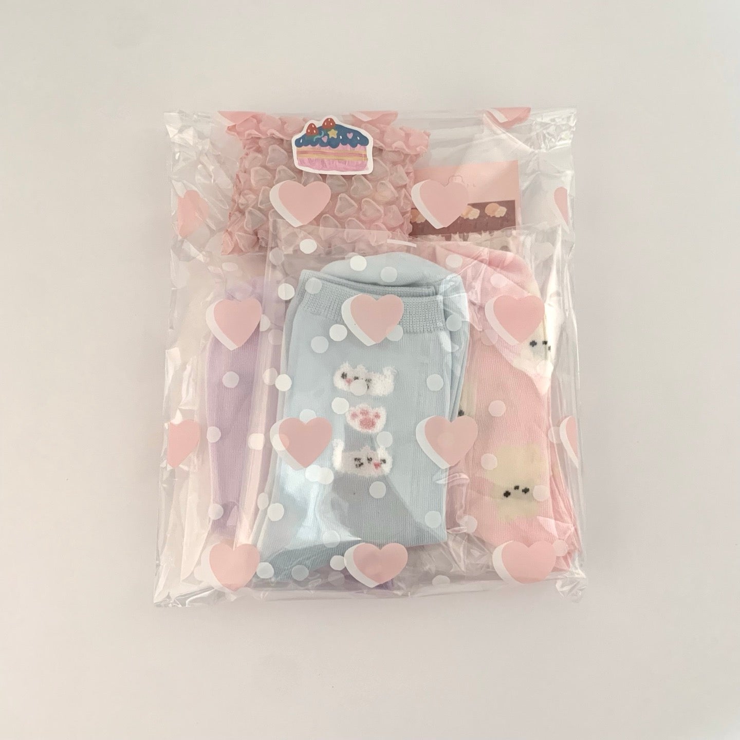 Korean Cutie Socks Set🧦(3 Pairs) | Bunny, Kitty & Ribbon Design