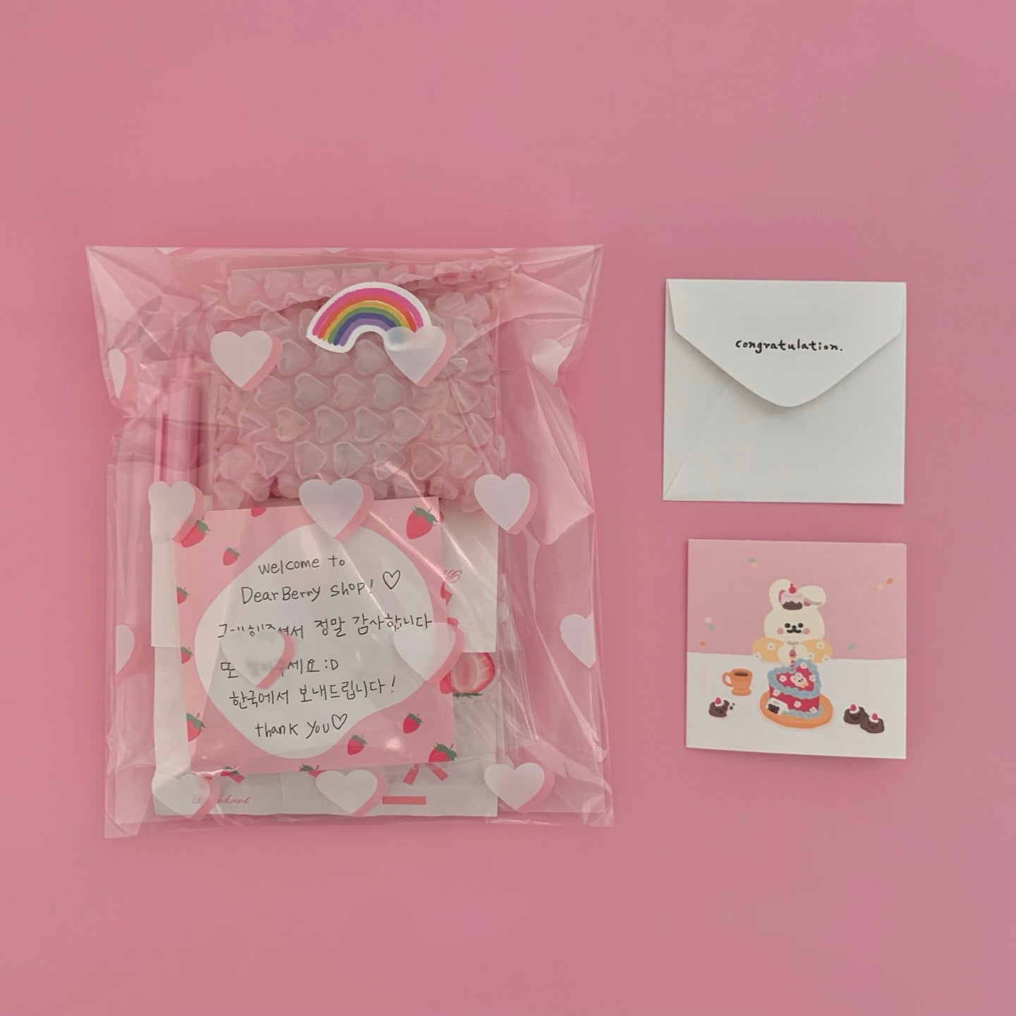 DearBerry Handmade Stationery Set๐โ Cute Pink Strawberry Vibes