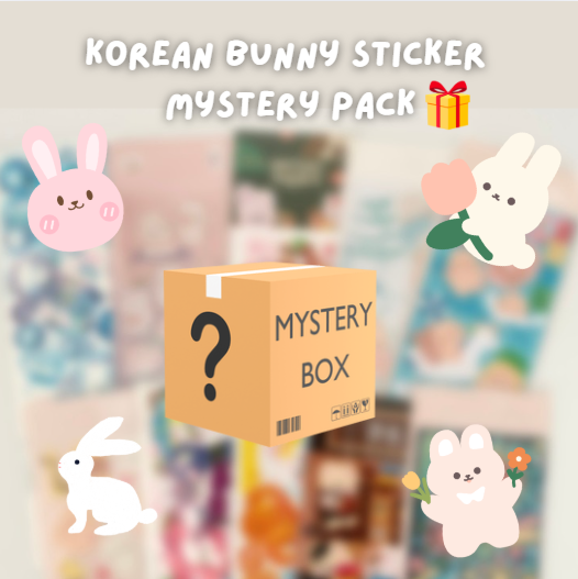 Korean Bunny Sticker Mystery Pack 🎁 – 10 Cute Sheets + Random Gift (Made in Korea)